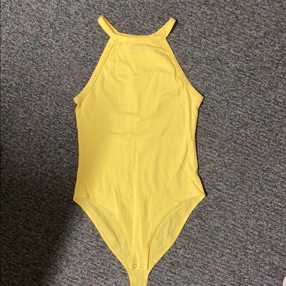 Yellow Halter Body Suit Top
